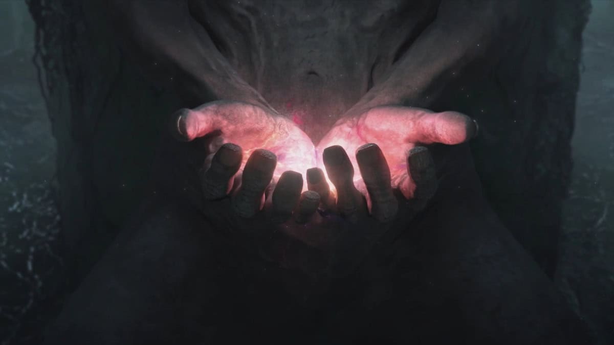 Once Human hands cradling some light