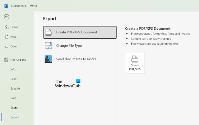 Exporter un document Word au format PDF