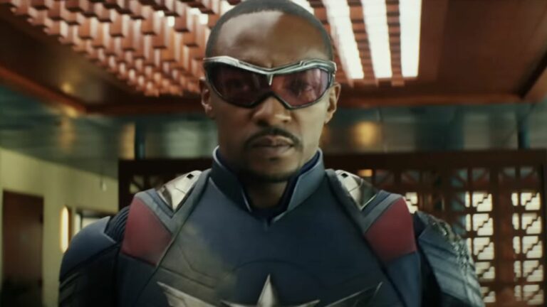 Sam Wilson (Anthony Mackie) walks through a corridor in Captain America: Brave New World