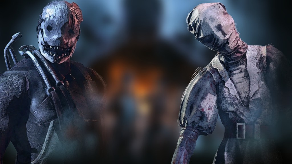 Une photo du Trappeur et de l'Infirmière dans Dead by Daylight dans un article détaillant les meilleurs duos de tueurs en 2v8