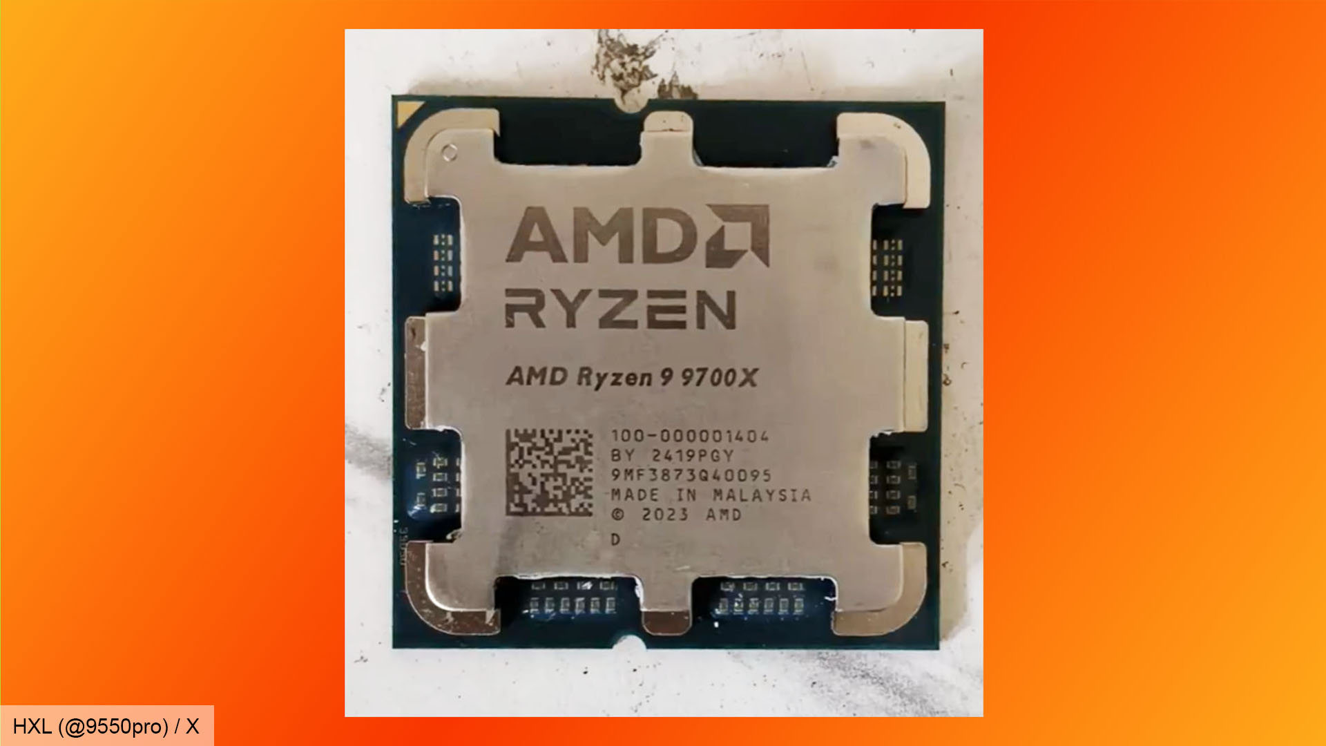 Fuite d'une photo d'erreur typographique sur le processeur AMD Ryzen 9 9700X - HXL