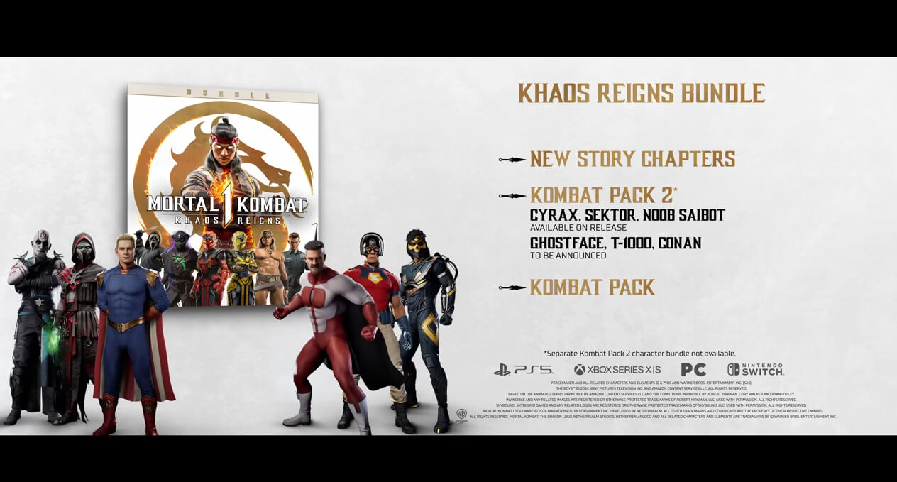 Le pack Khaos Reigns de Mortal Kombat 1 en question