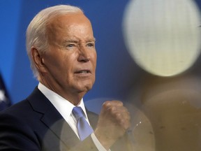 Le président américain Joe Biden s'exprimant lors d'une conférence de presse à Washington.