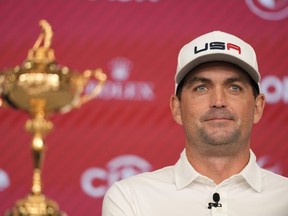 Keegan Bradley participe à une conférence de presse à New York, le mardi 9 juillet 2024.