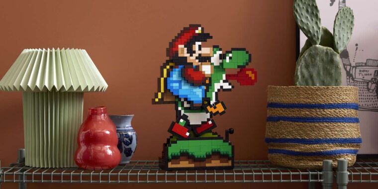 La dernière œuvre d’art rétro de Lego est un hommage de 1 215 pièces à Super Mario World