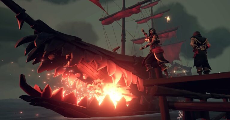 Le navire de guerre de Sea of ​​Thieves, doté de 10 canons et crachant du feu, prendra la mer la semaine prochaine
