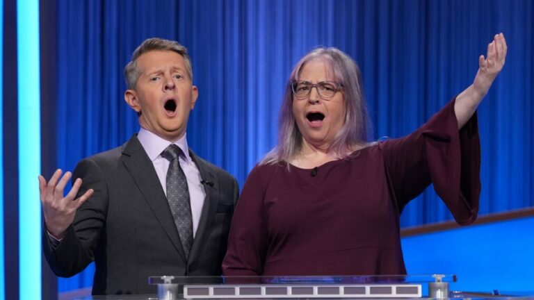 Ken Jennings and Celeste DiNucci on Jeopardy!