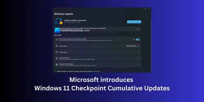 Microsoft présente les mises à jour cumulatives de Windows 11 Checkpoint