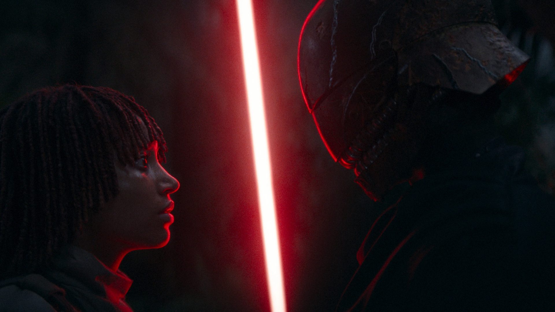 Osha (Amandla Stenberg) and The Master in a scene from Lucasfilm's THE ACOLYTE, season one