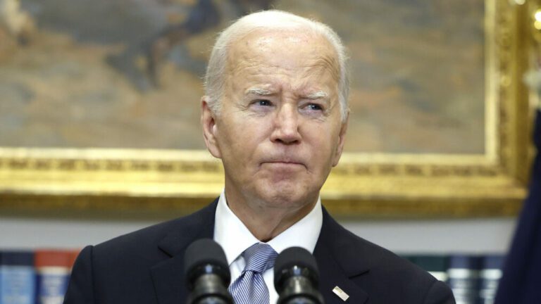 President Joe Biden delivers remarks on the assassination attempt on Republican presidential candidate former President Donald Trump, at the White House on July 14, 2024 in Washington, DC. A shooter opened fire injuring former President Trump, killing one audience member and injuring others during a campaign event in Butler, Pennsylvania on July 13.