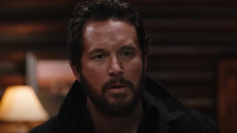 A screenshot of Cole Hauser as Rip looking confused.