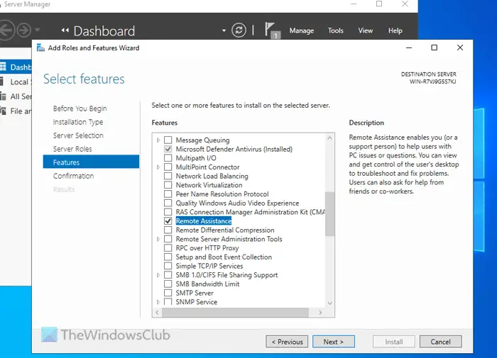 Comment activer, désactiver, configurer et utiliser l'assistance à distance dans Windows Server 2022