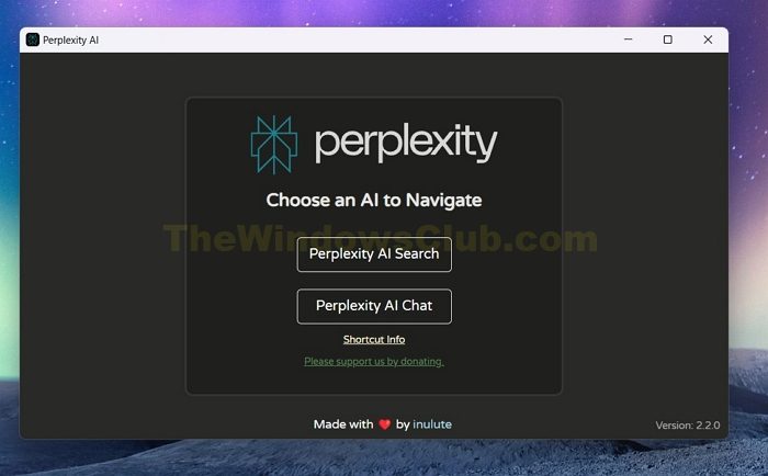 Application de bureau Windows Perplexity Ai par Inulute