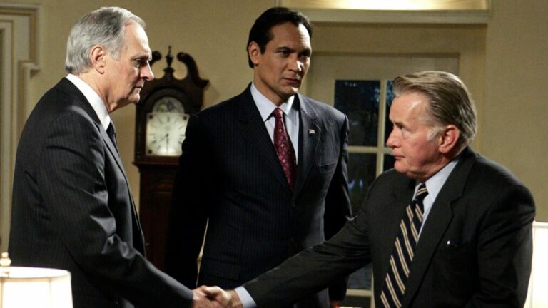 Alan Alda, Jimmy Smits, and Martin Sheen on 