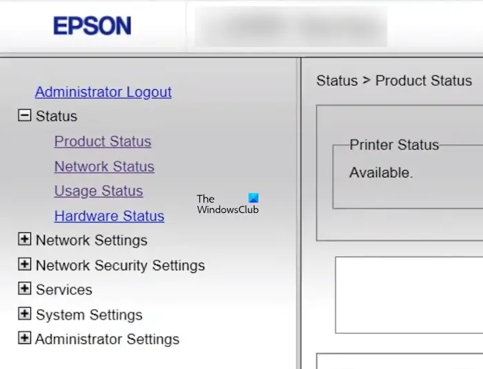 Changer le mot de passe de l'imprimante Epson