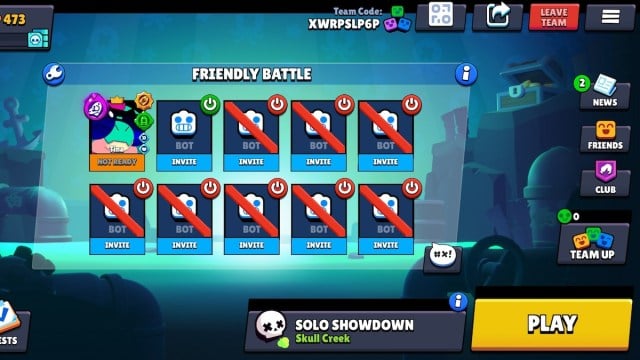 Bataille amicale dans Brawl Stars