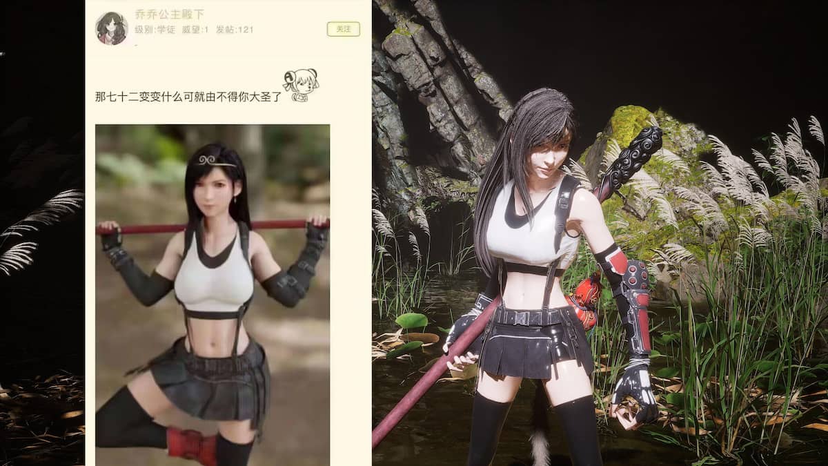 Image du mod Jouer en tant que Tifa dans Black Myth: Wukong.