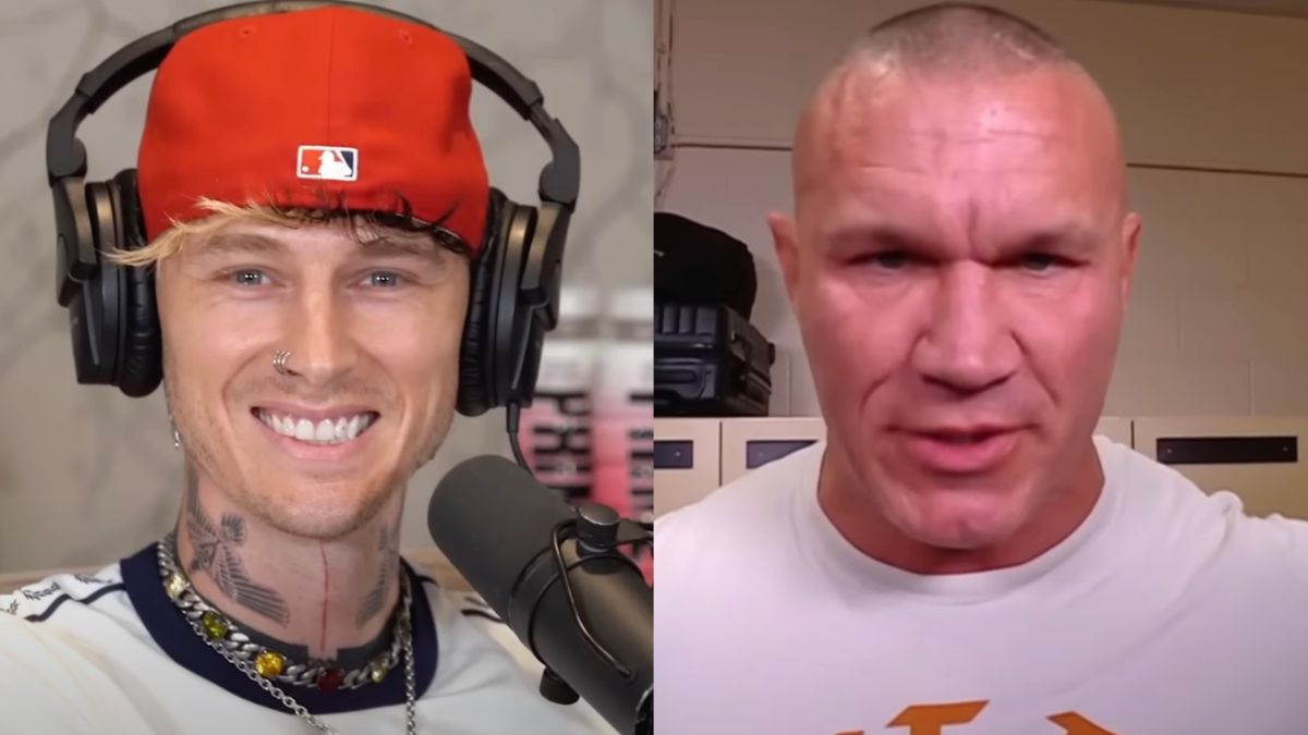 Machine Gun Kelly and Randy Orton split image