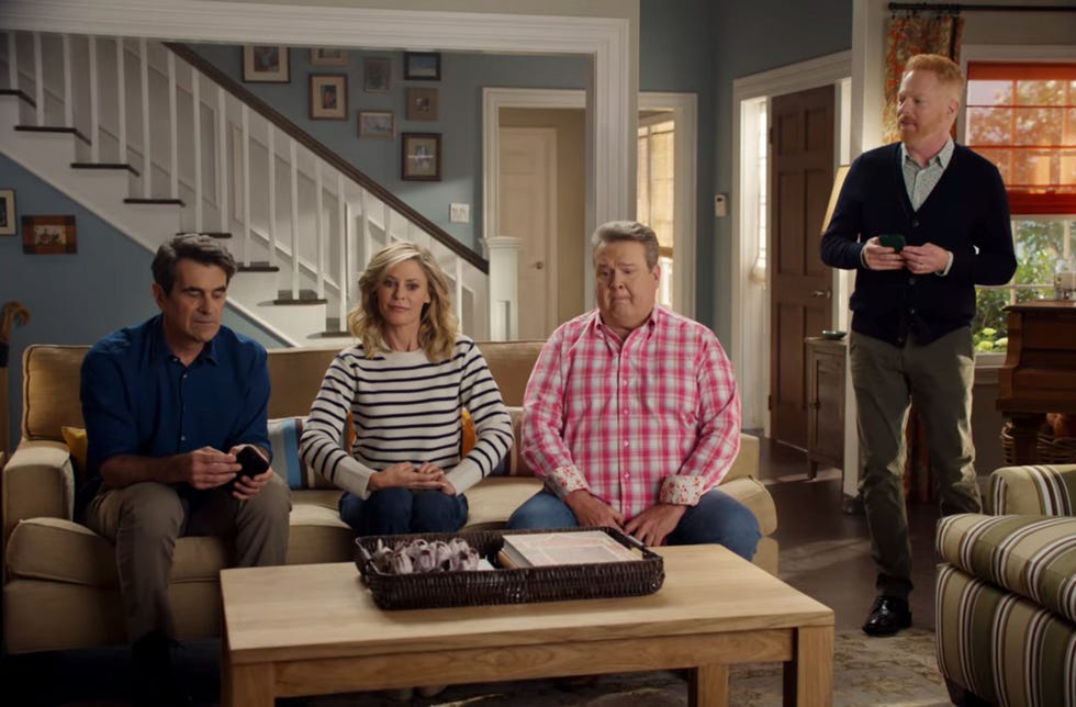 Ty Burrell, Julie Bowen, Eric Stonestreet, Jesse Tyler Ferguson, publicité WhatsApp pour Modern Family