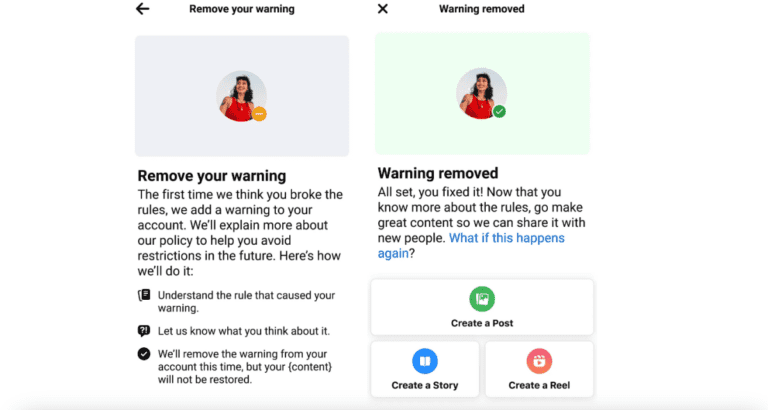 Facebook permettra aux créateurs de supprimer les avertissements de compte s’ils suivent une « formation pédagogique »