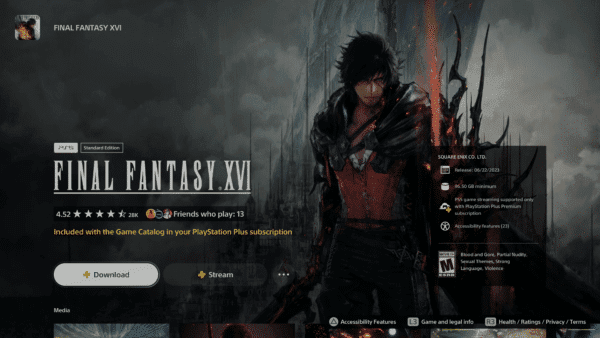 Final Fantasy 16 est disponible dès maintenant pour les membres PlayStation Plus Premium