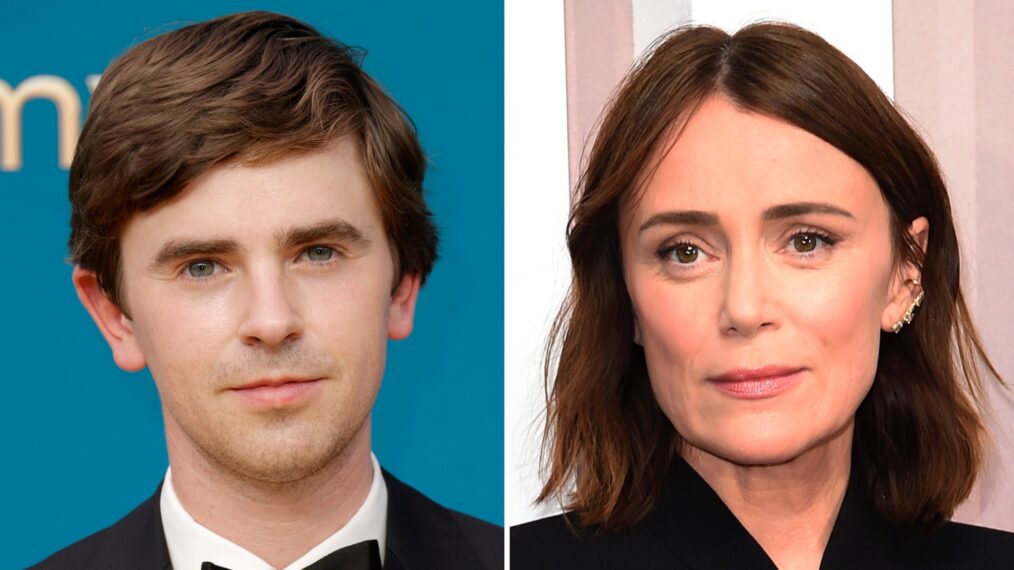 Freddie Highmore (L), Keeley Hawes (R)