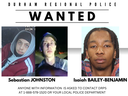 La police régionale de Durham recherche deux suspects : Sebastian Johnston et Isaiah Bailey-Benjamin. (Document à distribuer/Police régionale de Durham)