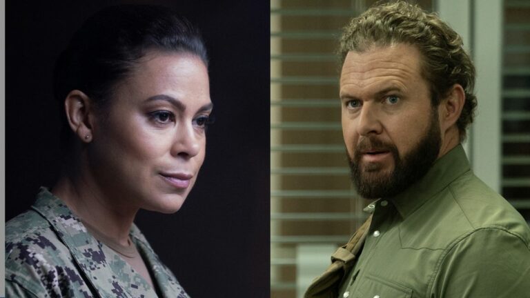 Toni Trucks and A.J. Buckley in SEAL Team.