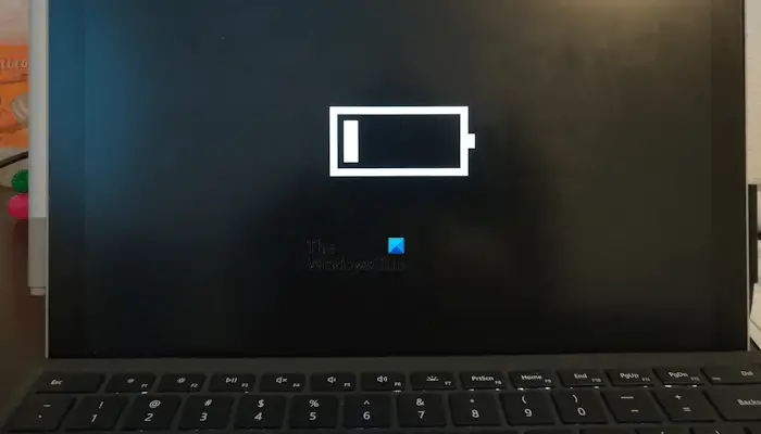 Surface affiche le symbole de la batterie sur l’écran [Stuck]