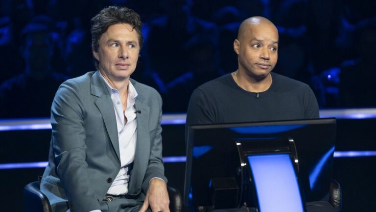 Zach Braff and Donald Faison playing Who Wants To Be A Millionaire