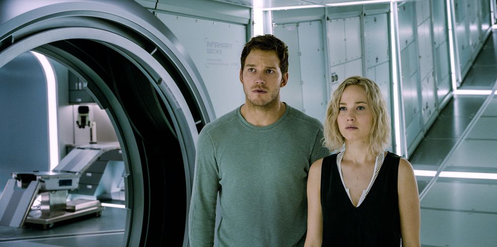 les passagers chris pratt et jennifer lawrence