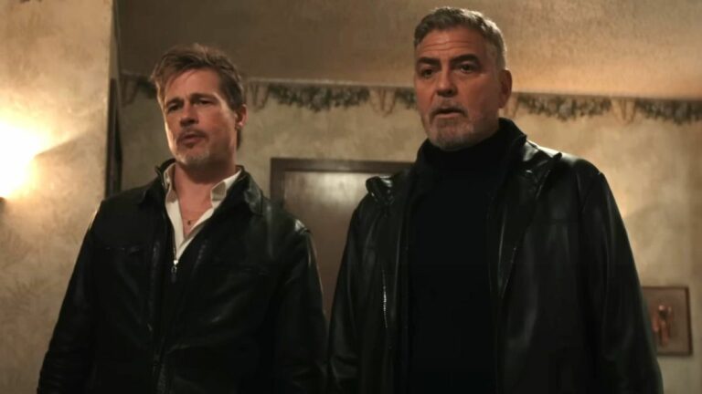 Brad Pitt and George Clooney in Wolfs.