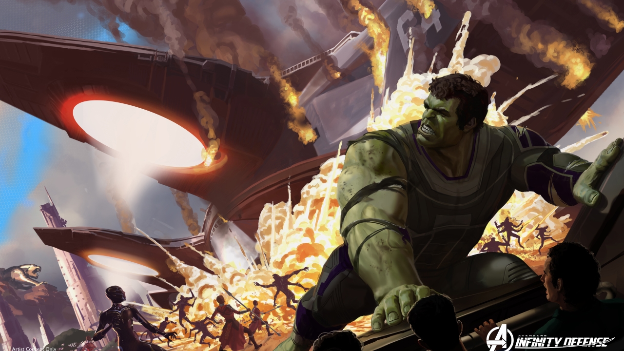 Hulk se bat dans un concept art pour Avengers : Infinity Defense