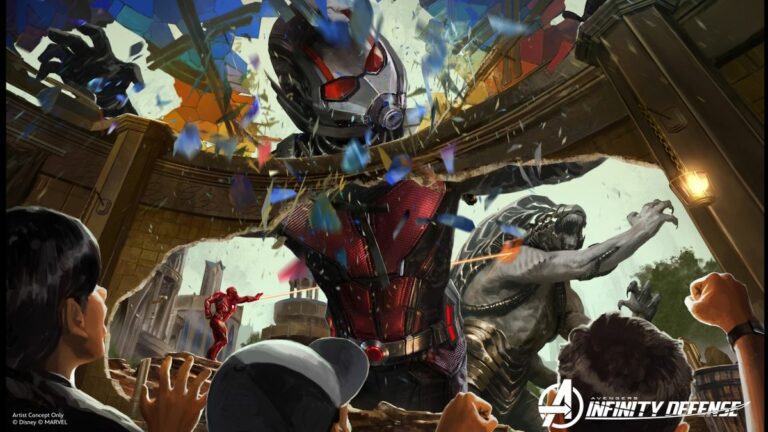 Ant Man fighting a monster in Avengers: Infinity Defense