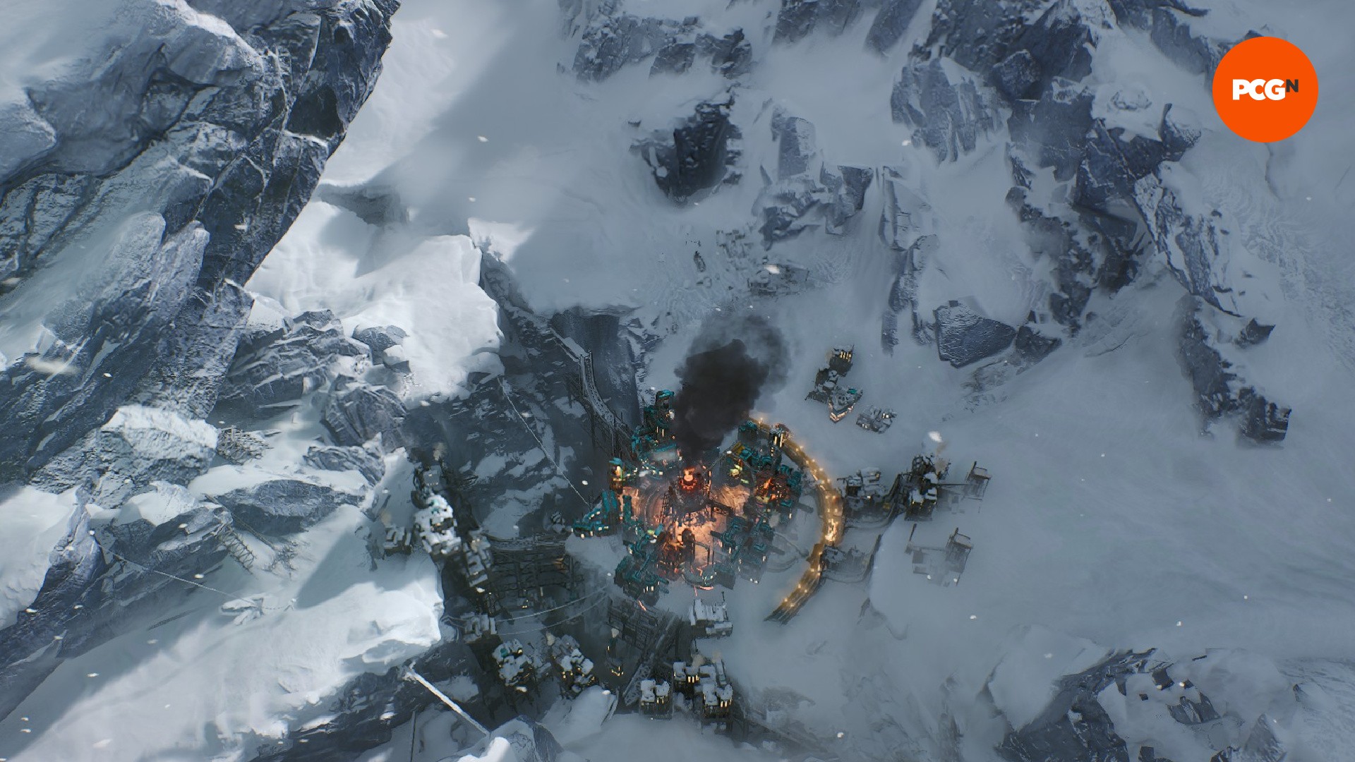 Test de Frostpunk 2 : une ville au sommet d'une montagne dans le jeu de stratégie de survie Frostpunk 2