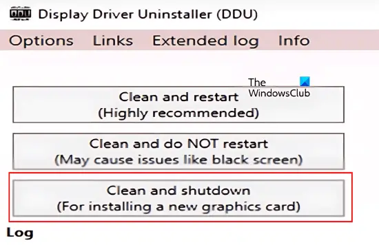 Désinstallez le GPU avec DDU et arrêtez-vous