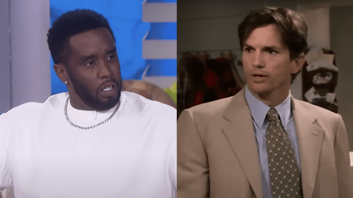 Screenshot of Diddy talking on Ellen, Screenshot of Ashton Kutcher&#039;s Kelso cameo on That &#039;90s Show