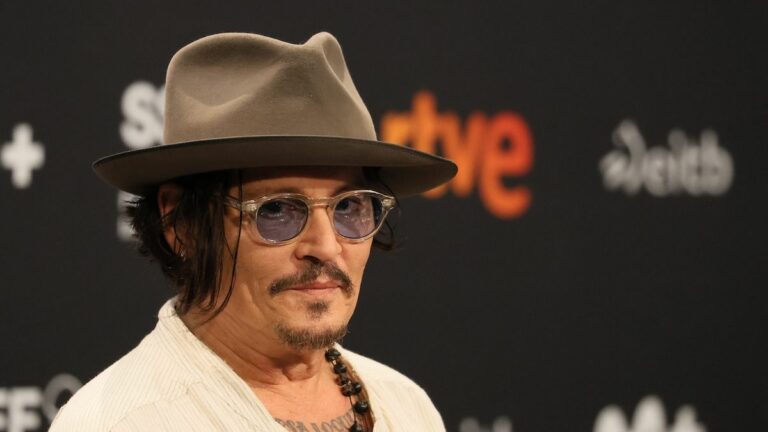 Johnny Depp in 2024 attending a press conference for Modi, Three Days On The Wing Of Madness