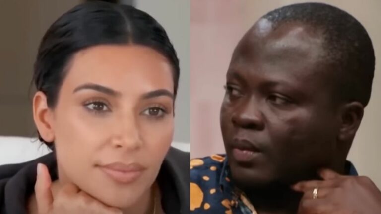 Kim Kardashian and Michael Ilesanmi split image