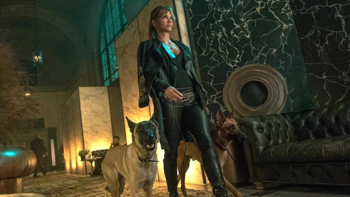 Halle Berry&#039;s Sofia walking with her dogs in John Wick 3