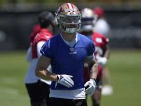 Le receveur des 49ers de San Francisco, Ricky Pearsall, participe à un entraînement à Santa Clara, en Californie, le 29 mai 2024.