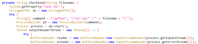 Code Python permettant de convertir le texte affiché dans les images en texte lisible par machine.