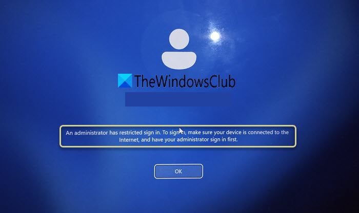 Un administrateur a restreint la connexion dans Windows 11
