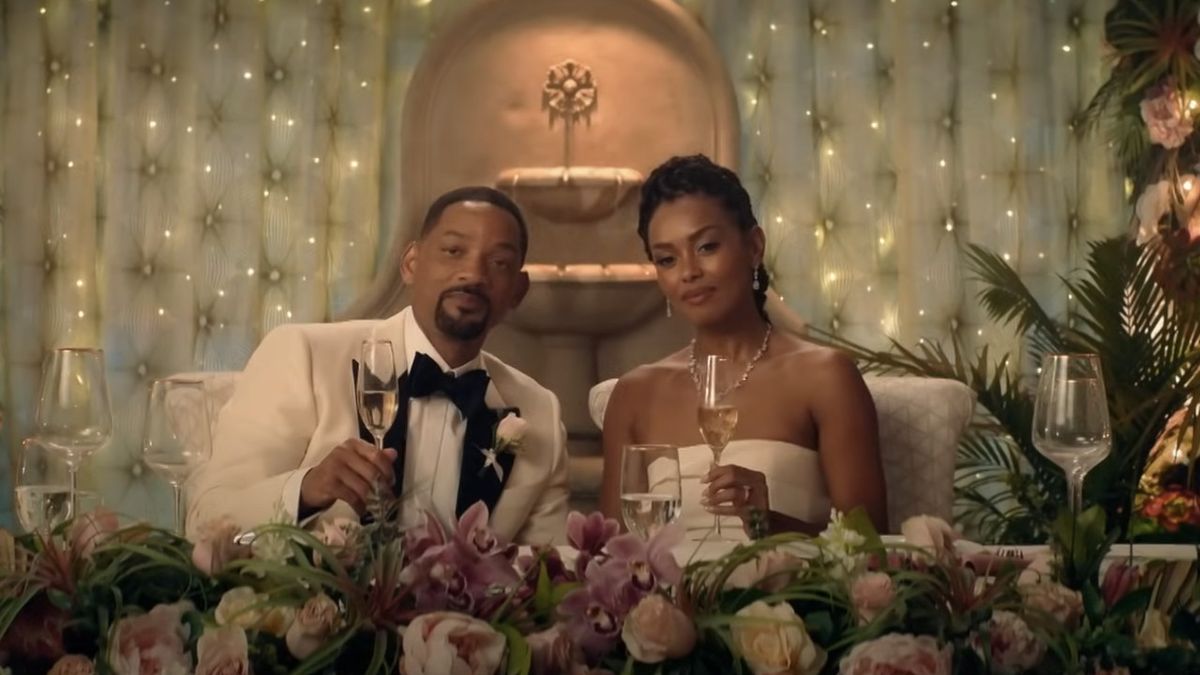 Mike (Will Smith) and Christine (Melanie Liburd) Lowrey are toasted in Bad Boys: Ride or Die