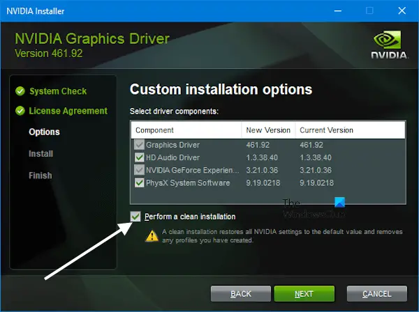 Nettoyer l'installation du pilote graphique NVIDIA