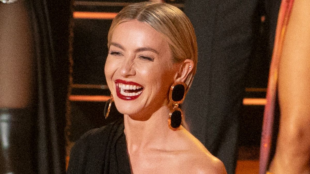 Julianne Hough smiling on the Dancing With The Stars stage