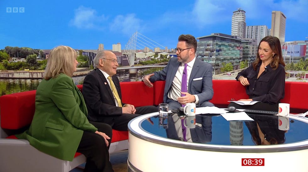 Alastair Stewart et sa femme Sally au petit-déjeuner de la BBC