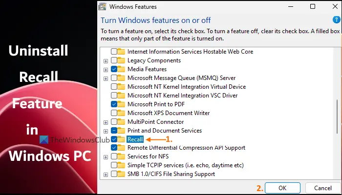 Comment désinstaller la fonctionnalité de rappel dans Windows 11