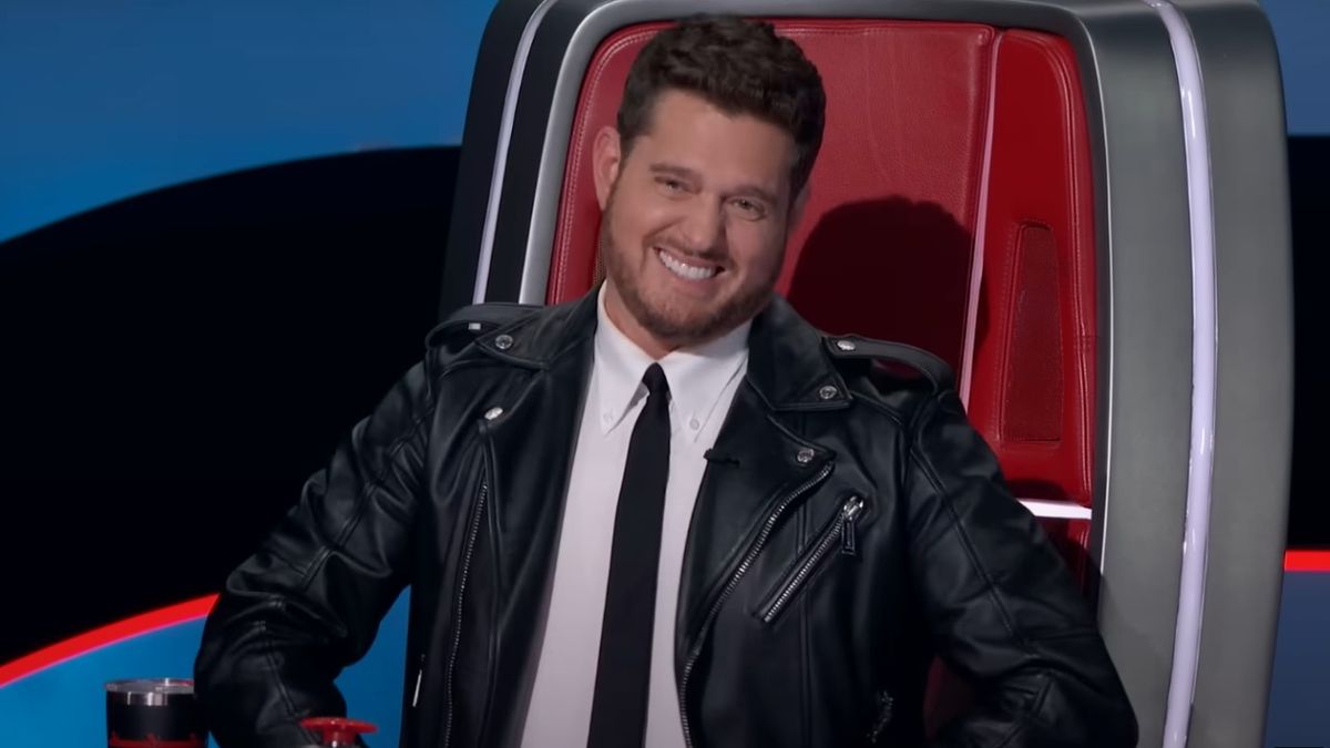 Michael Buble smiles on The Voice.