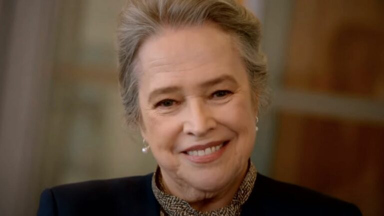 Screenshot close-up of Kathy Bates' Matlock smiling in CBS teaser